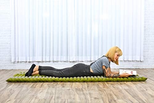 Leewadee - Foldable Floor Mattress - Japanese Roll Up Futon -Trifold Tatami Mat- Guest Floor Bed - Camping Mattress - Thai Massage Mat, Kapok Filled, 75 x 28 inches, Green - Image 2