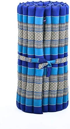 Leewadee - Foldable Floor Mattress - Japanese Roll Up Futon -Trifold Tatami Mat- Guest Floor Bed - Camping Mattress - Thai Massage Mat, Kapok Filled, 75 x 28 inches, Blue - Image 4