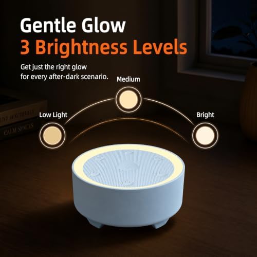 Kipcush White Noise Machine for Sleeping, Baby & Adults, High-Fidelity Non-Looping Sounds, Sleep Sound Machine with Dimmable Night Light, USB Powered, Memory Function, Home, Nursery & Travel - Image 4