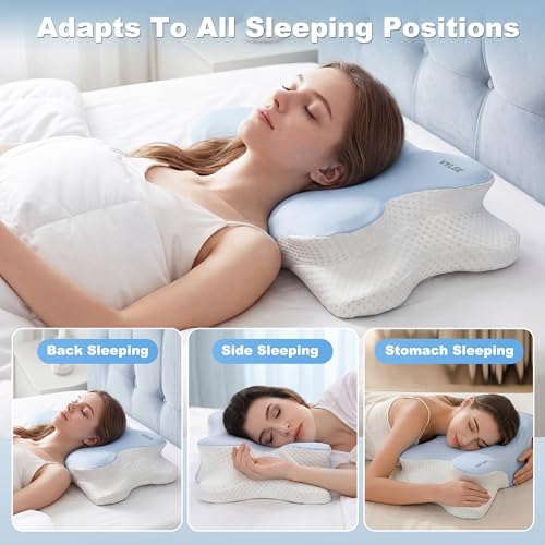 VYLEE Cervical Neck Pillow for Pain Relief, Cooling Memory Foam Pillow - Image 2