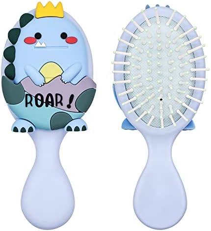 Toddler Detangler and Massage Brush - Mini Air Cushion Brush for Kids' Thin Hair - Blue by DINATIS
