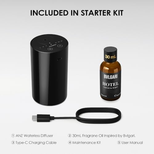 ANZ Waterless Essential Oil Diffuser Starter Kit, Black - Image 7