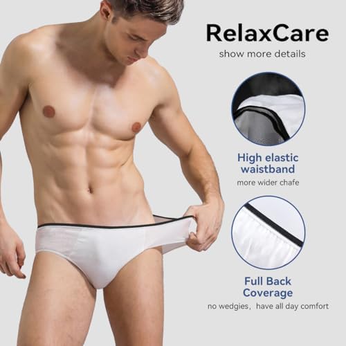 10 Packs Mens Disposable Underwear Briefs,100% Cotton Portable Brief Panties for Travel Spa Hospital Emergencies - Image 2