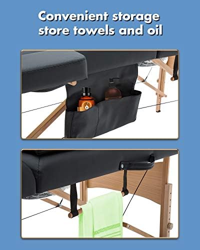 BestMassage Table Massage Bed Spa Bed 73 Inch Heigh Adjustable 2 Folding Portable Massage Table W/ Carry Case Salon Bed - Image 4