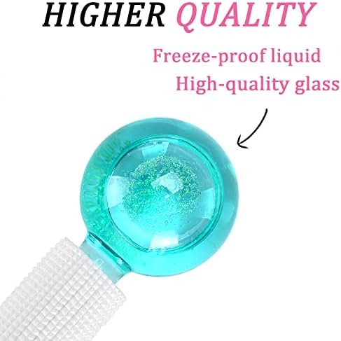 Ice Globes for Facials- Freezer Free Face Rollers with Essence for Daily Beauty Routines, Skin Massagers Globes Durable Quartz Glass for Reduce Puffiness Skin Cooling (Update Green) - Image 2