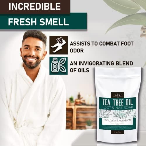 Tea Tree Oil Foot Soak - Pedicure Supplies with Epsom Salts and Lavender - Athletes Foot Treatment for Cracked and Dry Feet - Stubborn Foot Odor - Softens Calluses - 16 Oz - Image 6