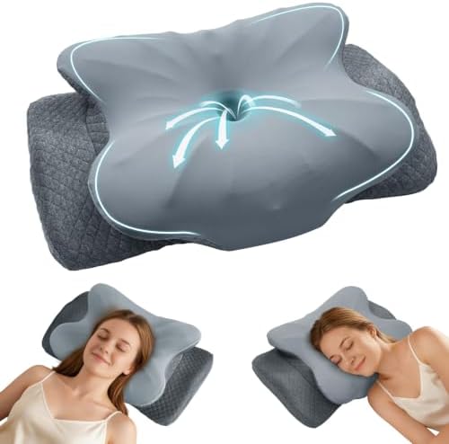 Cervical Neck Pillow for Sleep Apnea, Neck Pain, Snoring Relief by Unknown