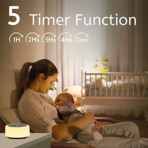 Soother Sleep Sound Machine Night Light White Noise Machine with 30 Soothing Sounds & 12 Color Night Lights for Baby Kids Adults Brown Noise Machine with Timer & Continuous Play for Home Travel Office - Image 5