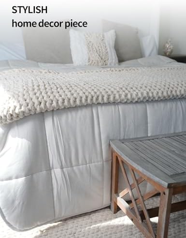 YnM Chunky Throw Blanket, Hand Knitted with Chenille Yarn, Skin Friendly, Ventilated and Breathable, Machine Washable, Home Décor Piece for Couch, Sofa and Bed (Butter Cream, 40x50 Inch) - Image 5