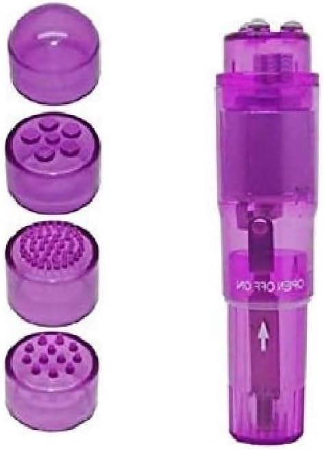 Small Mini Massager Portable Pen for Face, Neck, Head,Back Massage with 4 Heads (1PK Purple) - Image 7
