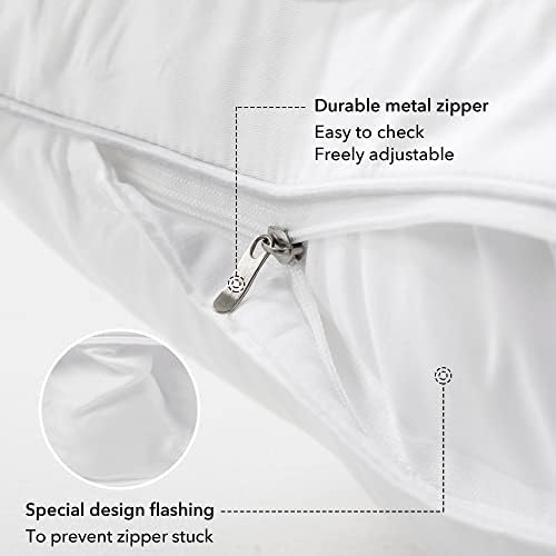 FAVRIQ 18 x 18 Pillow Inserts (Set of 2) - 18 Inch Square Interior Sofa Throw Pillow with 100% Cotton Cover - Decorative Pillow Insert Pair - White Couch Pillow - Image 3