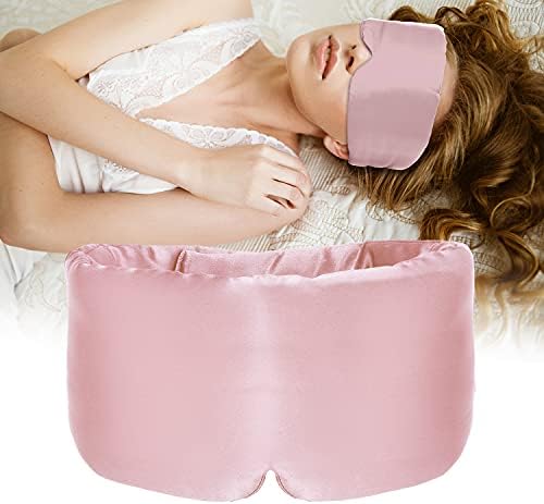 Silk Sleep Mask for Women Men, Mulberry Silk Eye Sleeping Mask & Blindfold with Adjustable Strap, Blackout Eye Cover for Sleep Travel Yoga Nap, Large Size, Light Plum - Image 7