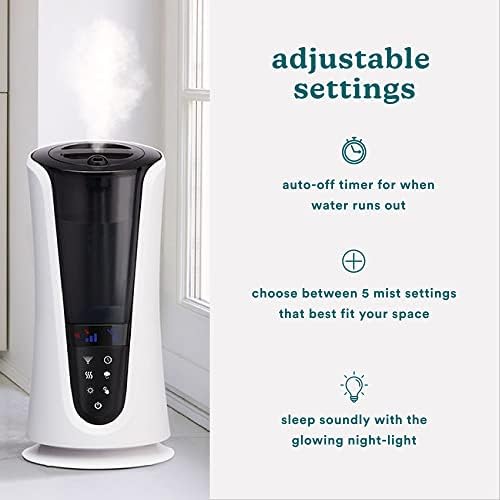 Homedics Ultrasonic Humidifier Large Deluxe Cool and Warm Mist Humidifier - Image 4