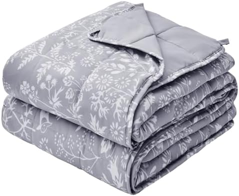 yescool Weighted Blanket for Adults (15 lbs, 48" x 72", Pearl Grey) Cooling Heavy Blanket for Sleeping Perfect for 140-160 lbs, Twin Size Breathable Blanket with Premium Glass Bead, Machine Washable by yescool