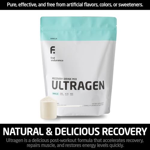 FIRST ENDURANCE Ultragen Workout Recovery Drink Powder, Protein Mix, Boosts Energy, Accelerates Recovery | Vanilla, 15 Servings - Image 6