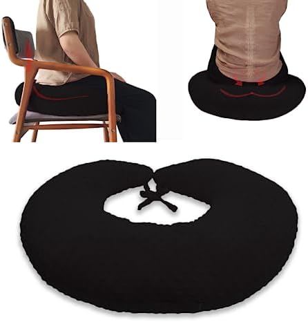 BBL Pillow After Surgery for Butt Sleeping, Brazilian Butt Lift Pillow Post Surgery Recovery for Sitting Sleeping Driving Donut Pillow for Woman Lumbar Back Cushion Seat Foam (Black Dot) by coceyese