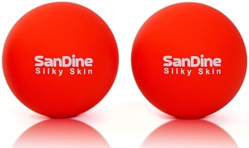 Lacrosse Massage Balls for Deep Tissue Massage - Release Tension Relieve Muscle Soreness Improve Flexibility - Ideal for Myofascial Release Trigger Point Therapy - 2Pack Yoga Balls by Sandine (Red) by SanDineSilkySkin