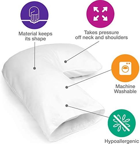 DMI Body Pillow, Side Sleeper Pillow and Pregnancy Pillow with Contoured Support to Eliminate Neck, Back, Hip, Joint Pain and Sciatica Relief with Removable Washable Cover, Firm, U Shape Neck Pillow - Image 6