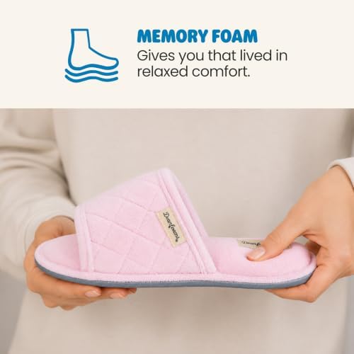 Dearfoams womens Slipper Memory Foam Summer House Shoe Beatrice Terry Slide - Image 6