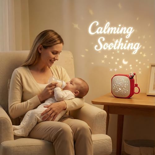 Portable Sound Machine for Baby Sleep Aid Relaxation | White Noise Machine with Star Projector | Calm Soother Music Sound with Hook for Nursery, Travel, Bedroom,Christmas Holidays Gifts (Penguin) - Image 6