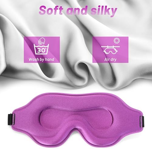 Sleep Mask for Men and Women, Lash Extensions 3D Eye Mask, Purple - Image 6