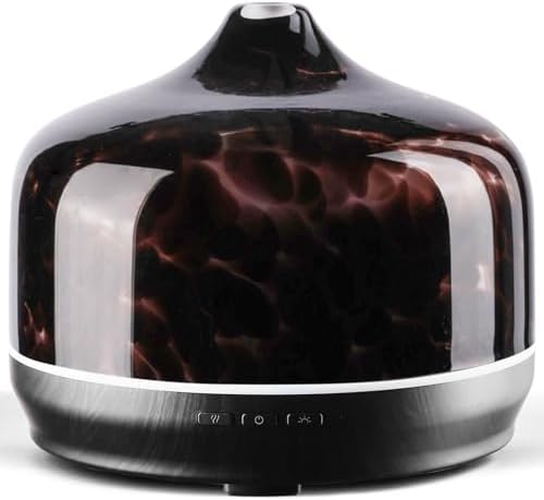 Porseme 500ml Glass Essential Oil Diffuser Aromatherapy Ultrasonic Cool Mist Humidifier 15-21 Running Hours Waterless Auto-Off Air Diffusers for Sleeping Yoga Working Spa(Lava) by Porseme