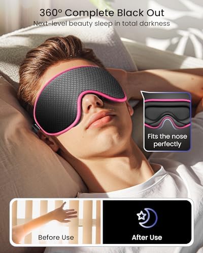 WAOAW Sleep Mask for Men Women: Blackout Eye Masks for Sleep - 3D Breathable Soft Comfortable Eye Mask for Travel - Adjustable Light Blocking Night Masks for Sleeping - Image 3