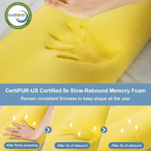 Anvo Memory Foam Pillow, Neck Contour Cervical Orthopedic Bed Pillow for Sleeping Side Back Stomach Sleeper, Ergonomic Design for Neck and Shoulder Pain Relief, Cyan, Firm - Image 5