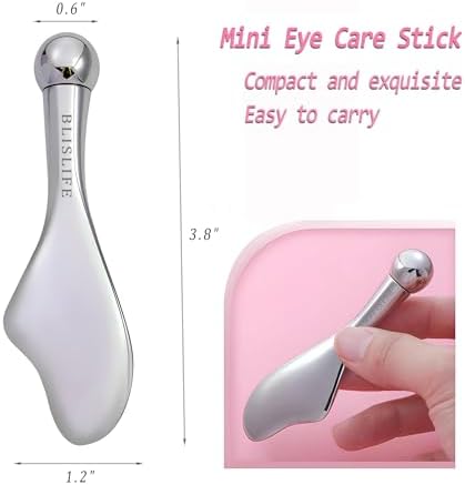 Mini Eye Care Stick, Facial Roller to Eliminate Eye Puffiness, Lighten Wrinkles, Gua Sha Beauty Skin Care Tool, On-the-go Facial Care Massager for Women (Zinc Alloy) - Image 2