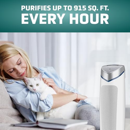GermGuardian Air Purifier with Genuine HEPA 13 Pet Pure Filter, Removes 99.97% of Pollutants, Covers Large Rooms up to 915 Sq. ft. in 1 Hour, UV-C Light Helps Reduce Germs, 28", White, AC5250WPT - Image 2