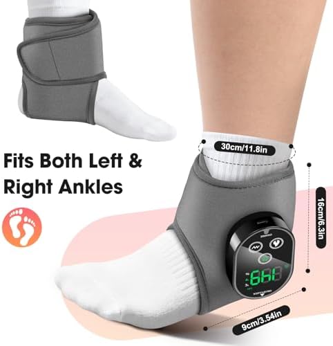 2-Pack Cordless Foot Massager for Neuropathy, Ankle Massager for Pain Relief, Ankle Heating Pad with Massage, 4 Heat Levels, 3 Massage, Foot Massager, Gray, HSA Eligible FSA - Image 4