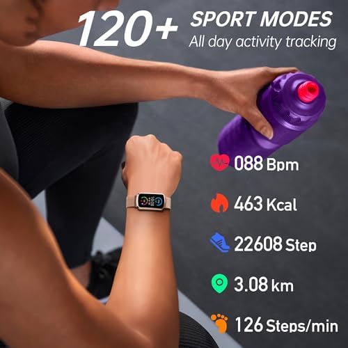 Health Fitness Tracker with 24/7 Heart Rate, Smart Watch with Blood Pressure and Blood Oxy-gen Monitor, Bulit-in 120+ Sport Mode, Sleep Tracking Waterproof Activity Tracker for Women Men - Image 4