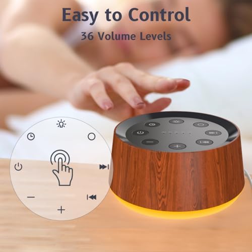 Brown Noise Sound Machine with 30 Soothing Sounds 12 Colors Night Light White Noise Machine for Adults Baby Kids Sleep Machines with 36 Volume Levels Memory Function 5 Timers for Home Office Travel - Image 5
