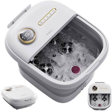 KASJ Collapsible Foot Spa Electric Rotary Massage with Heat,Bubble and Jet by KASJ