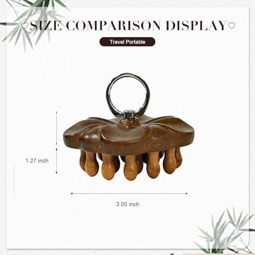 Bamboo Scalp Massager, Wooden Scalp Massager Comb for Relaxation and Daily Scalp Care, Manual Head Massager Tool, Handheld Scalp Massage Comb for Home or Travel - Image 2