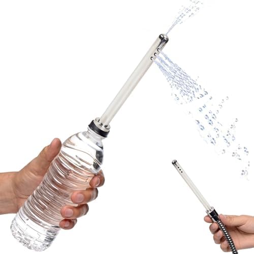 Metal Douche Enema Shower Cleaning Set Anal Plug Dildo Anal Enema Cleaning with 2 Conversion Head for Most Bottle by JMILY