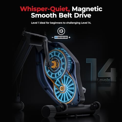 Sunny Health & Fitness Smart Foldable Magnetic X-Bike, Low-Impact Workouts - Image 4