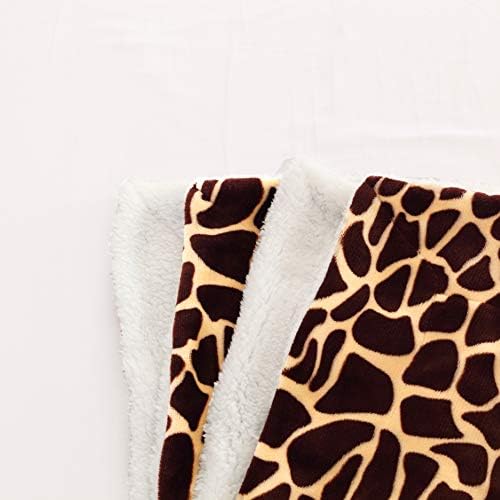 Elegant Comfort Luxury Ultra-Plush Velvet Touch Fleece Throw Soft, Warm, Cozy| Micromink Sherpa-Backing Reversible Blanket for Bed, Sofa and Couch, (50 x 60), Giraffe - Image 3