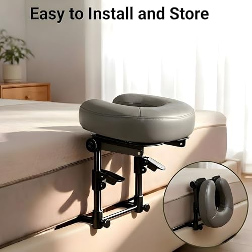 Massage Headrest for Bed Home Mattress Top Massage Kit Adjustable 18" Height SPA Head Holder Massage Face Cradle Home Salon Face Cushion Support Bracket (Gray) - Image 5