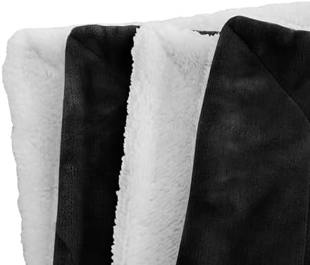Elegant Comfort Luxury Ultra-Plush Velvet Touch Fleece Throw Soft, Warm, Cozy| Micromink Sherpa-Backing Reversible Blanket for Bed, Sofa and Couch, Solid Black - Image 3