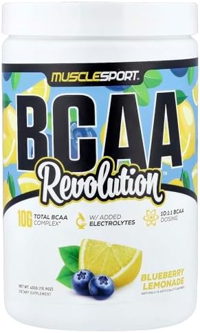 Musclesport BCAA Revolution Amino Acid Powder Supplement for Men & Women - Intra Workout Training Complex - Recovery Supplement (Blueberry Lemonade, 30 Servings) by Musclesport