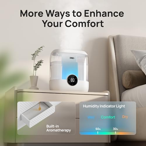 DREO 6L Humidifiers for Bedroom, 60H Runtime, 28 dB Quiet, HM524 - Image 6