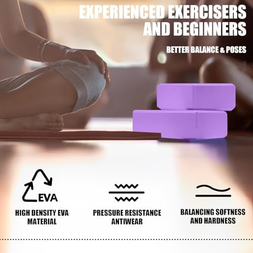 Septo 2 Pcs Yoga Blocks, 9x6x3 Inch Foam Blocks for Pilates - Image 5