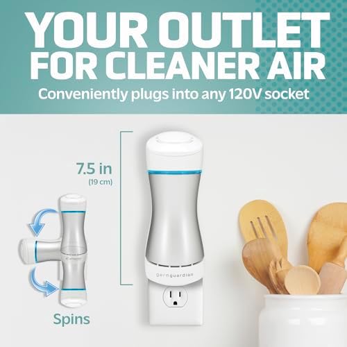 GermGuardian GG1000 Pluggable UV-C Sanitizer and Deodorizer, Kills Germs, Freshens Air and Reduces Odors from Pets, Smoke, Mold, Cooking and Laundry, 2-Pack - Image 4