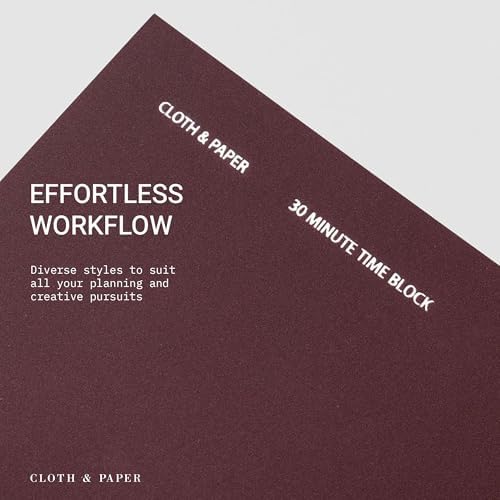 Cloth & Paper Travel Notebook | Time Blocking Planner – Bordeaux | Pocket Plus Daily Schedule Planner 3.2" x 6" | 30 Minute Time Block Layout for Planning, Scheduling & Productivity – Soft Touch Cover - Image 5