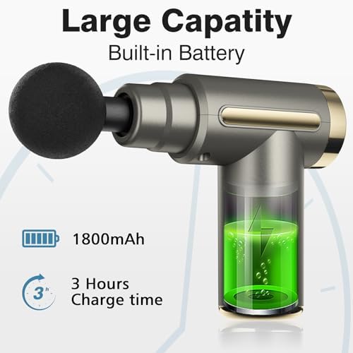 cotsoco Mini Handheld Massage Gun, Deep Tissue with 6 Speeds, Cordless Muscle Massager with 4 Heads,Type-C Charging, Travel Size, Best Gifts - Image 5