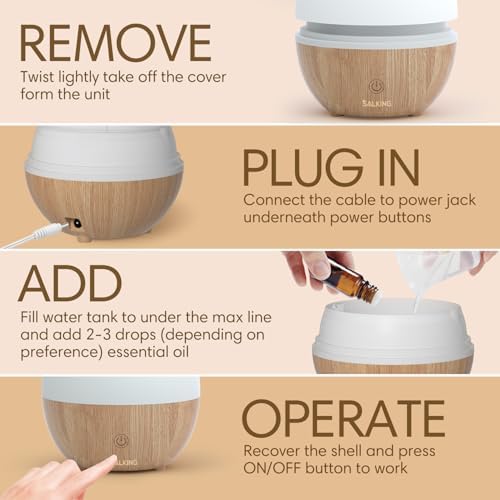 SALKING Essential Oil Diffuser with Remote Control, 100ml Diffuser for Home - Image 7