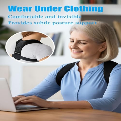 Posture Corrector for Men and Women - Adjustable Back Brace for Upper Back, Neck and Shoulder Pain Relief - Lightweight Breathable Support Brace, Chest Size 25-55 Inches - Image 7