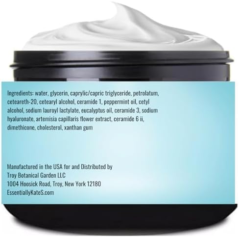 Essentially KateS Peppermint + Eucalyptus Cooling Blend Cream Lotion 4 Fl Oz - enriched with Ceramide 1, 3, and 6II - Soothing After Physical Activity - Providing comfort for overworked muscles. - Image 2