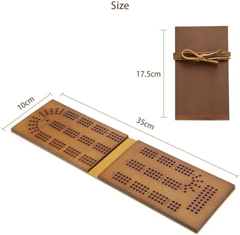 Jeereal Travel Cribbage Board Game Leather & Solid Bambo-Wood Pocket Sized Tiny Card Game Board (Bamboo|3 Tracks) - Image 2